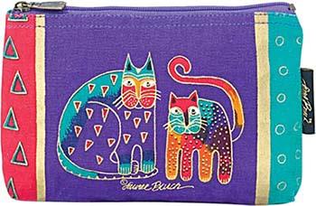 Image of LAUREL BURCH COSMETIC BAG - FELINE FROLIC - TWO CATS