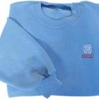 Image of Knit Happy Ladies Crewneck Fleece Sweatshirt Sky Blue