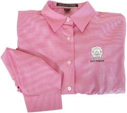 Image of Knit Happy Ladies Pima Cotton Gingham Blouse Pink