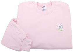 Image of Knit Happy Ladies Crewneck Fleece Sweatshirt Petal Pink