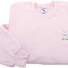 Image of Knit Happy Ladies Crewneck Fleece Sweatshirt Petal Pink